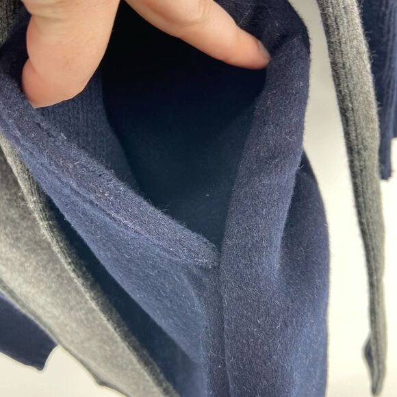 Joie loulynn boiled navy grey wool knit sleeve hooded tie close sweater womens s - Picture 8 of 10